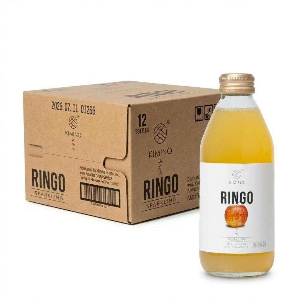 Kimino Ringo Apple Sparkling Juice, Aomori Fuji Apple, 12 Pack, 8.45 Fl Oz