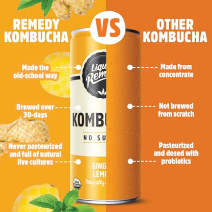 Sugar Free Organic Kombucha Tea Drink Variety Pack with Probiotics