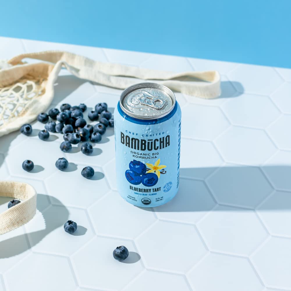 Organic Blueberry Kombucha Tea Drink with Probiotics 12 Pack