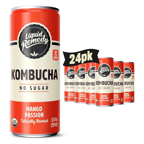 Mango Passion Organic Kombucha Tea Drink with Probiotics 24 Pack