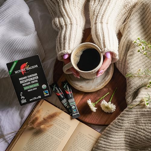 Mount Hagen Organic Decaffeinated Instant Coffee Single Serve 25 Sticks