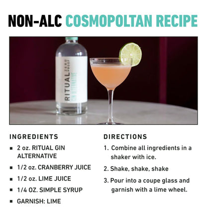 Zero Proof Gin Alternative Non Alcoholic Spirit for Cocktails 750ml