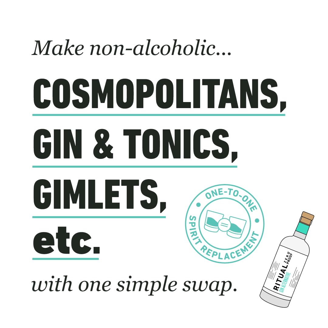 Zero Proof Gin Alternative Non Alcoholic Spirit for Cocktails 750ml