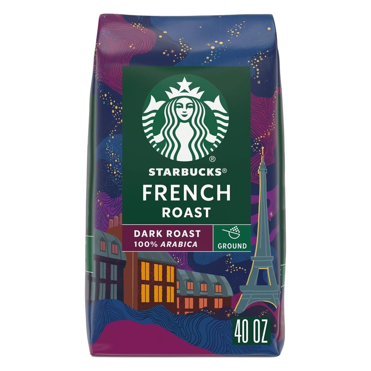 Dark Roast Espresso Ground Coffee 100% Arabica Beans 28 oz