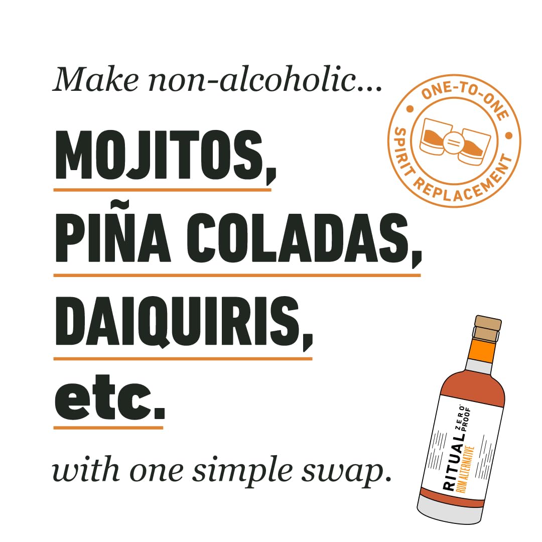 Zero Proof Rum Alternative Non Alcoholic Spirit for Cocktails 750ml