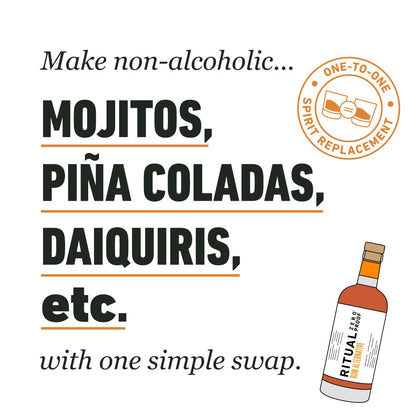 Zero Proof Rum Alternative Non Alcoholic Spirit for Cocktails 750ml