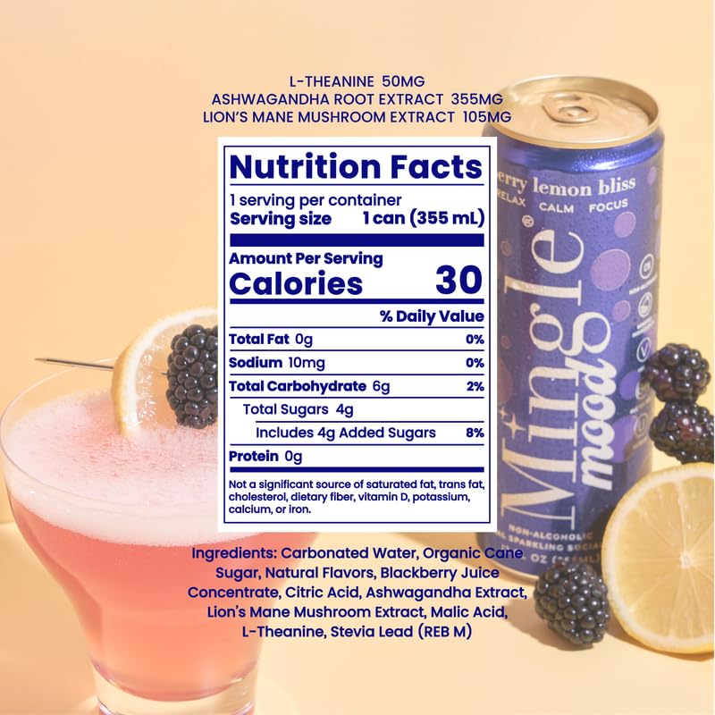 Non Alcoholic Mocktail Variety Pack with Real Juice Flavors 24 Pack