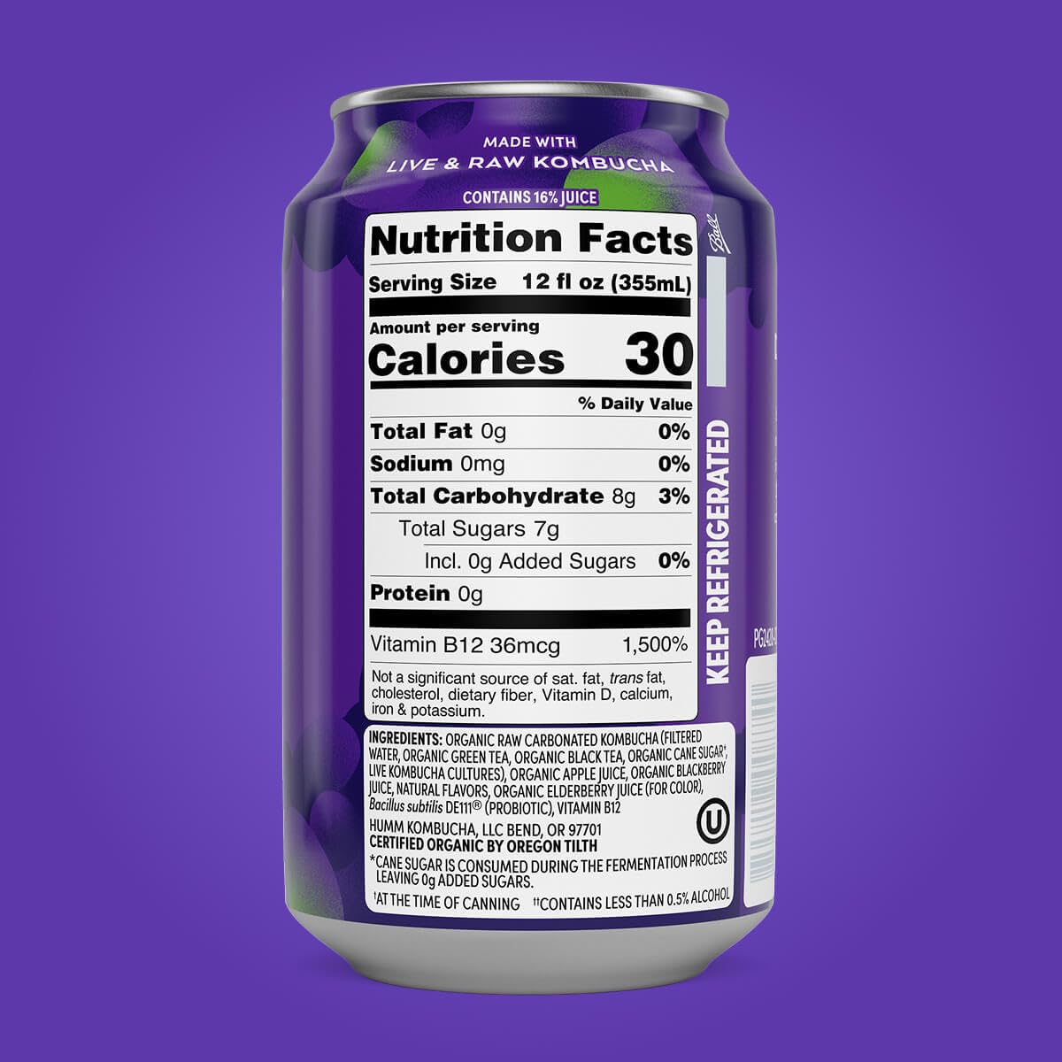 Humm Original Kombucha, Organic, Vegan & GMO Free