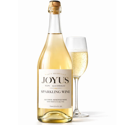 JØYUS Non-Alcoholic Sparkling White Wine, Dealcoholized Wine, 750ml Bottle