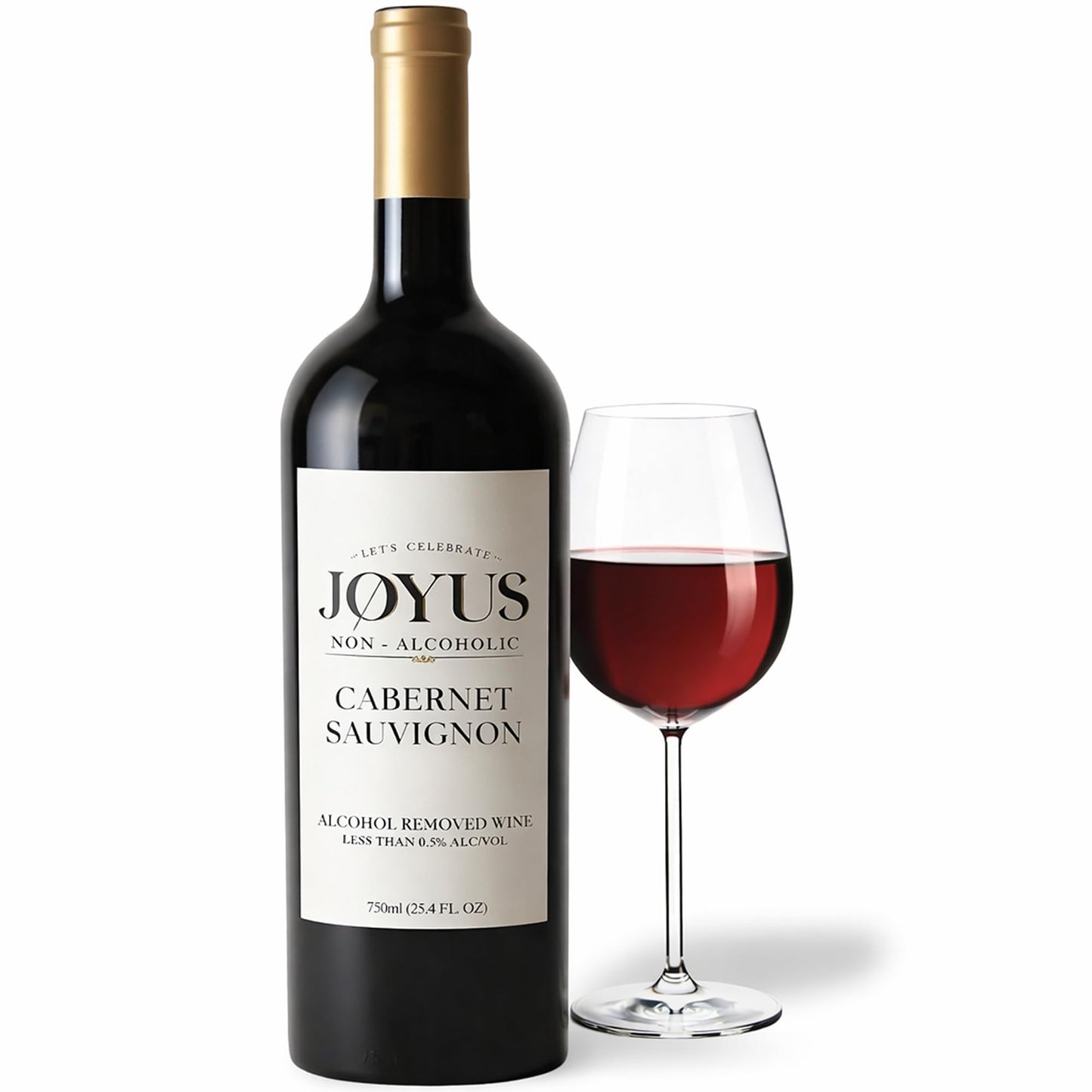 JØYUS Non-Alcoholic Red Wine, Dealcoholized Cabernet Wine, 750ml Bottle