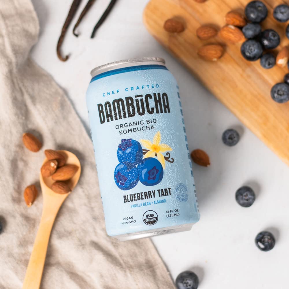 Organic Blueberry Kombucha Tea Drink with Probiotics 12 Pack