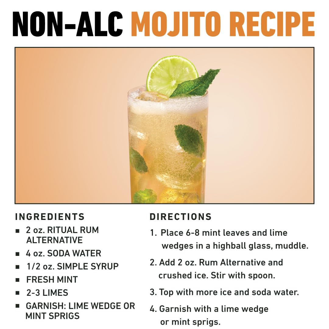 Zero Proof Rum Alternative Non Alcoholic Spirit for Cocktails 750ml