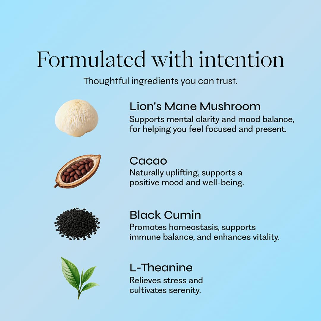 Lion's Mane Mushroom Drink with Adaptogens for Calm Focus & Mood Support