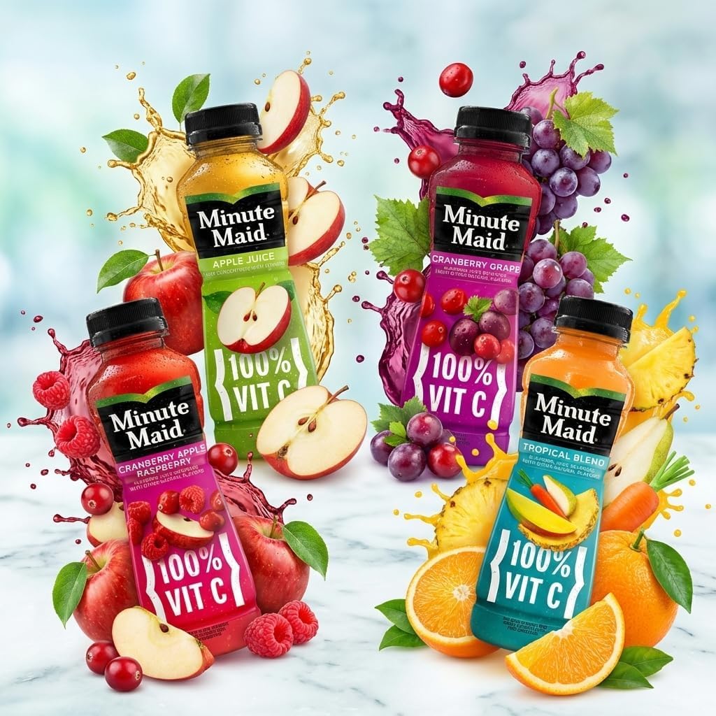 Orange Apple Juice Variety Pack with Fruit Blend Flavors 15 Pack