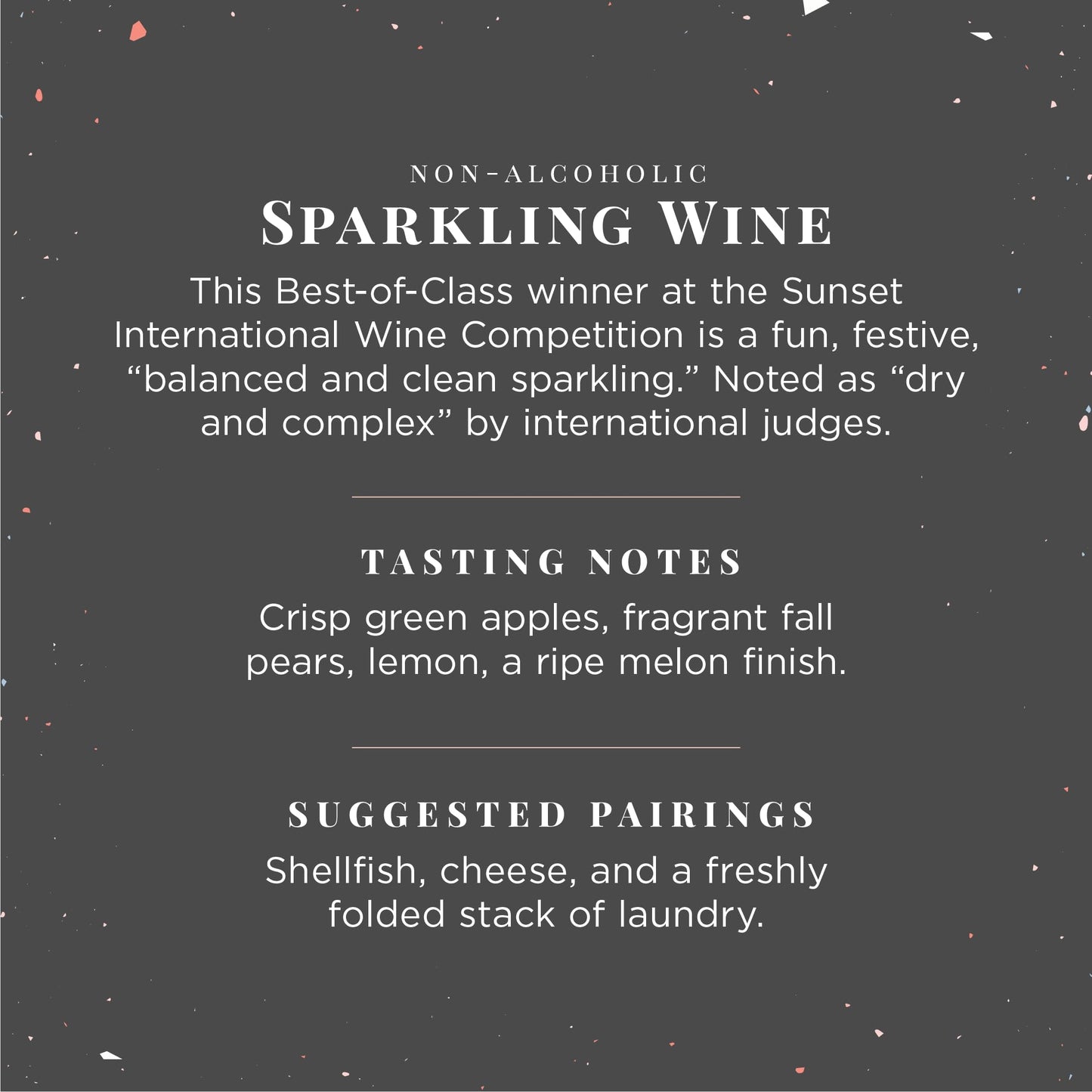 JØYUS Non-Alcoholic Sparkling White Wine, Dealcoholized Wine, 750ml Bottle