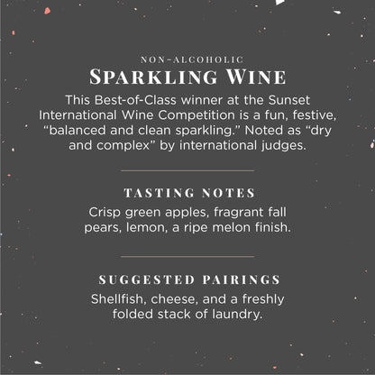 JØYUS Non-Alcoholic Sparkling White Wine, Dealcoholized Wine, 750ml Bottle