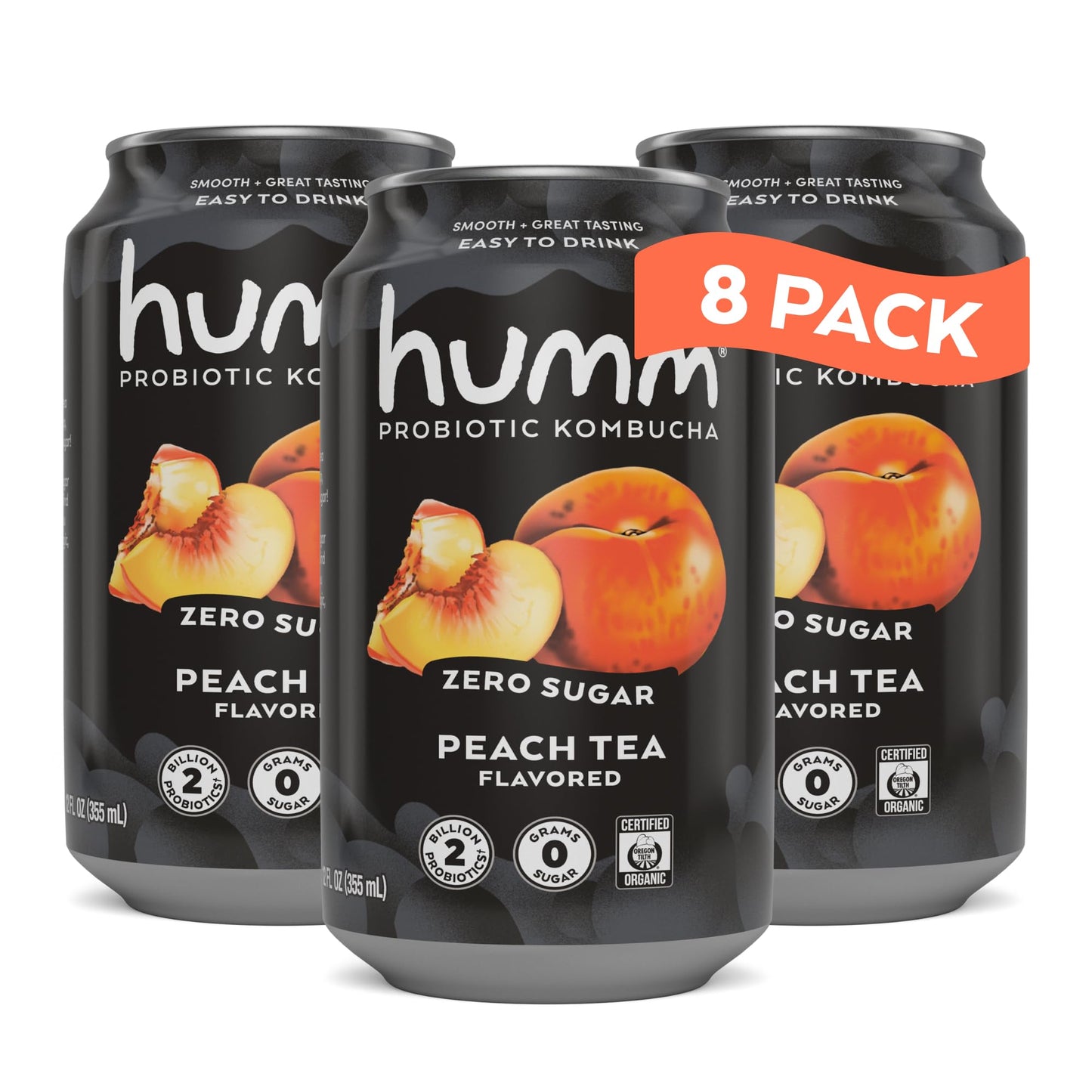 Zero Sugar Organic Kombucha Tea Drink with Probiotics 12 Pack