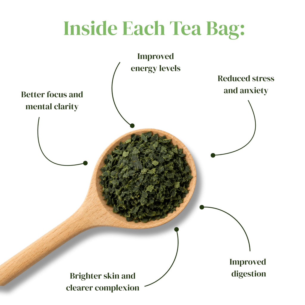 Matcha Kari Organic Japanese Green Tea Bags - Whole Leaf Tencha - 20 Ct
