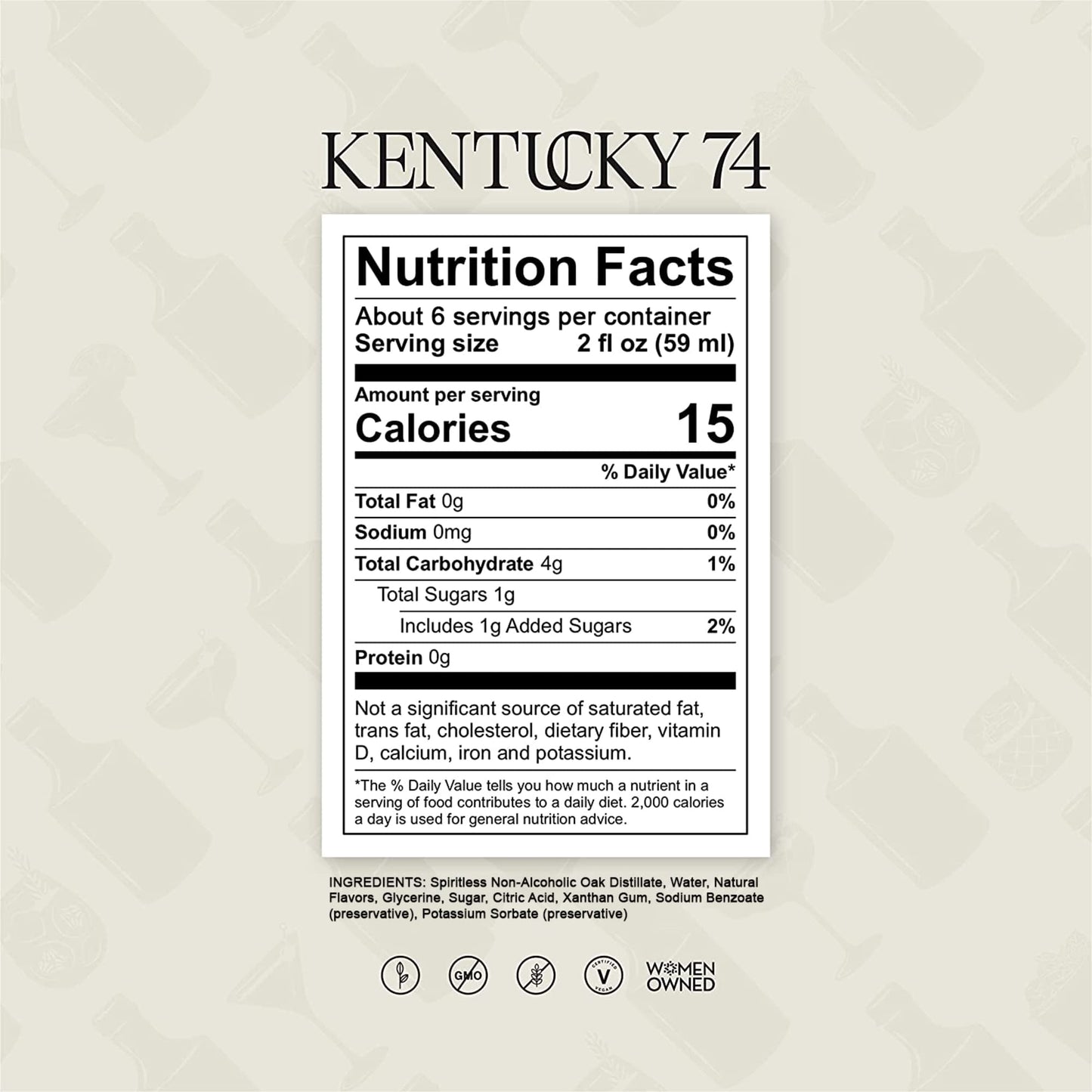 Non Alcoholic Bourbon Whiskey Alternative for Mocktails & Cocktails 750ml