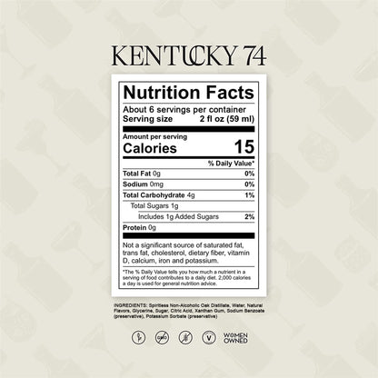 Non Alcoholic Bourbon Whiskey Alternative for Mocktails & Cocktails 750ml