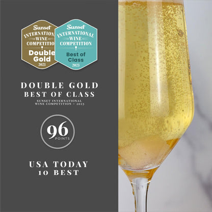 JØYUS Non-Alcoholic Sparkling White Wine, Dealcoholized Wine, 750ml Bottle