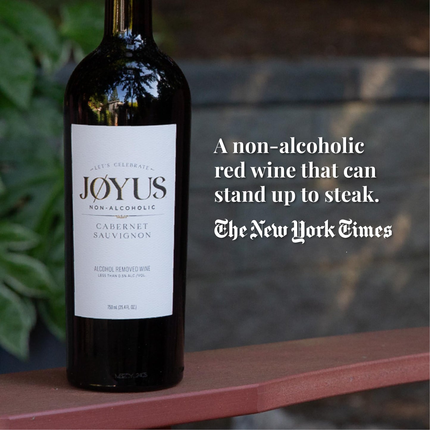 JØYUS Non-Alcoholic Red Wine, Dealcoholized Cabernet Wine, 750ml Bottle