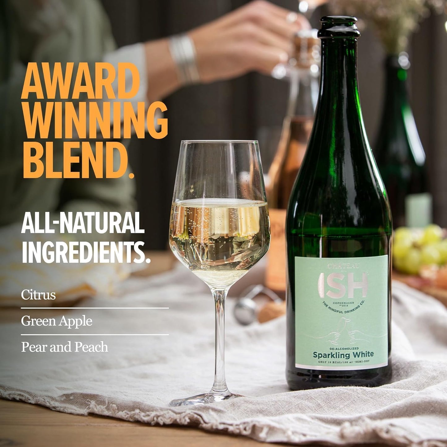 Non Alcoholic Sparkling Wine with Low Sugar 750ml Bottle
