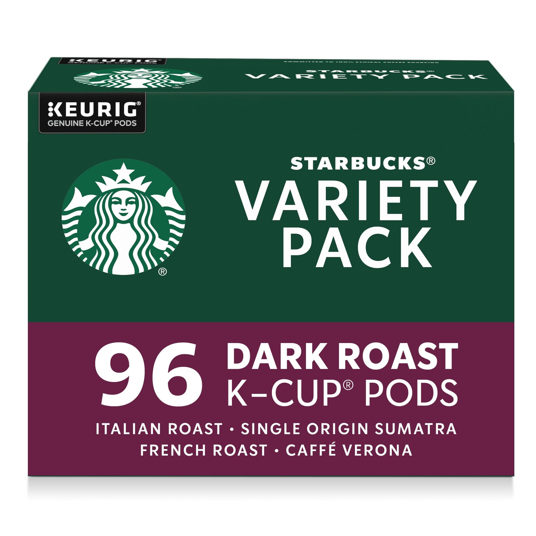 Dark Roast Coffee Pods Variety Pack for Keurig Brewers 96 Count