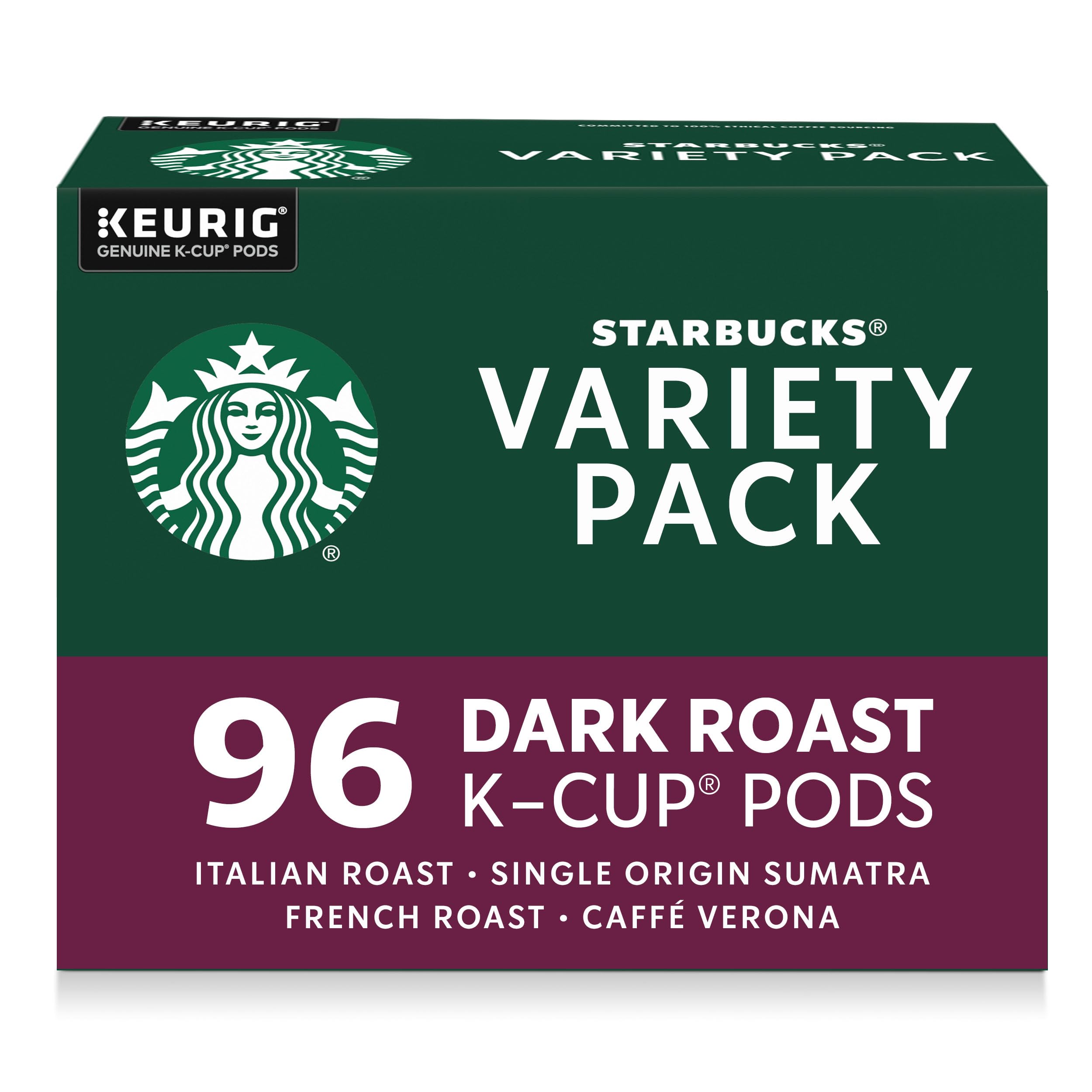 Dark Roast Coffee Pods Variety Pack for Keurig Brewers 96 Count