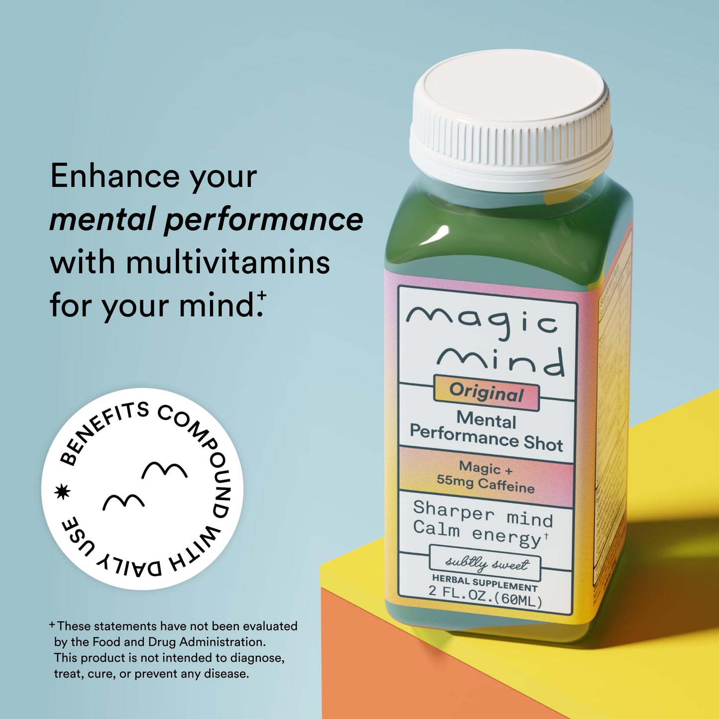 Focus Energy Drink Shots with Matcha, Adaptogens & Functional Mushrooms