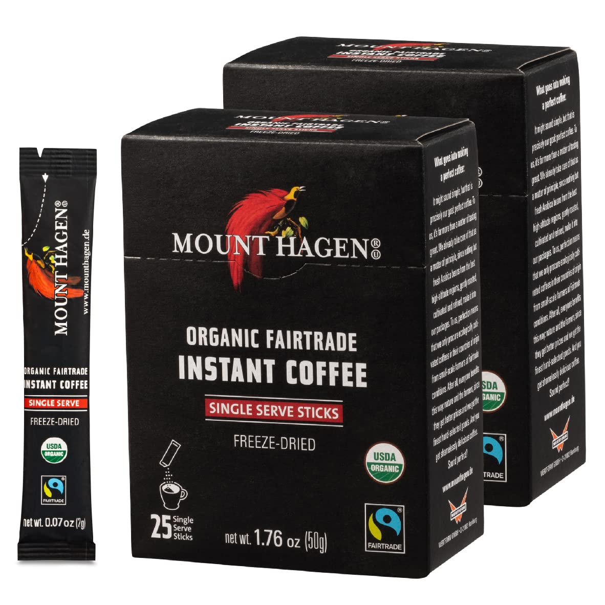 Organic Medium Roast Arabica Instant Coffee Pouches 25 Count