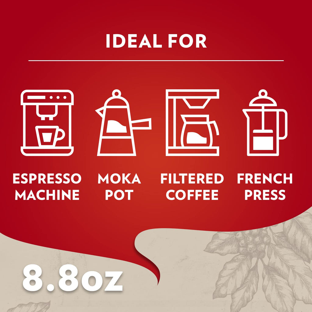 Qualità Rossa Medium Roast Ground Coffee Arabica Robusta Blend