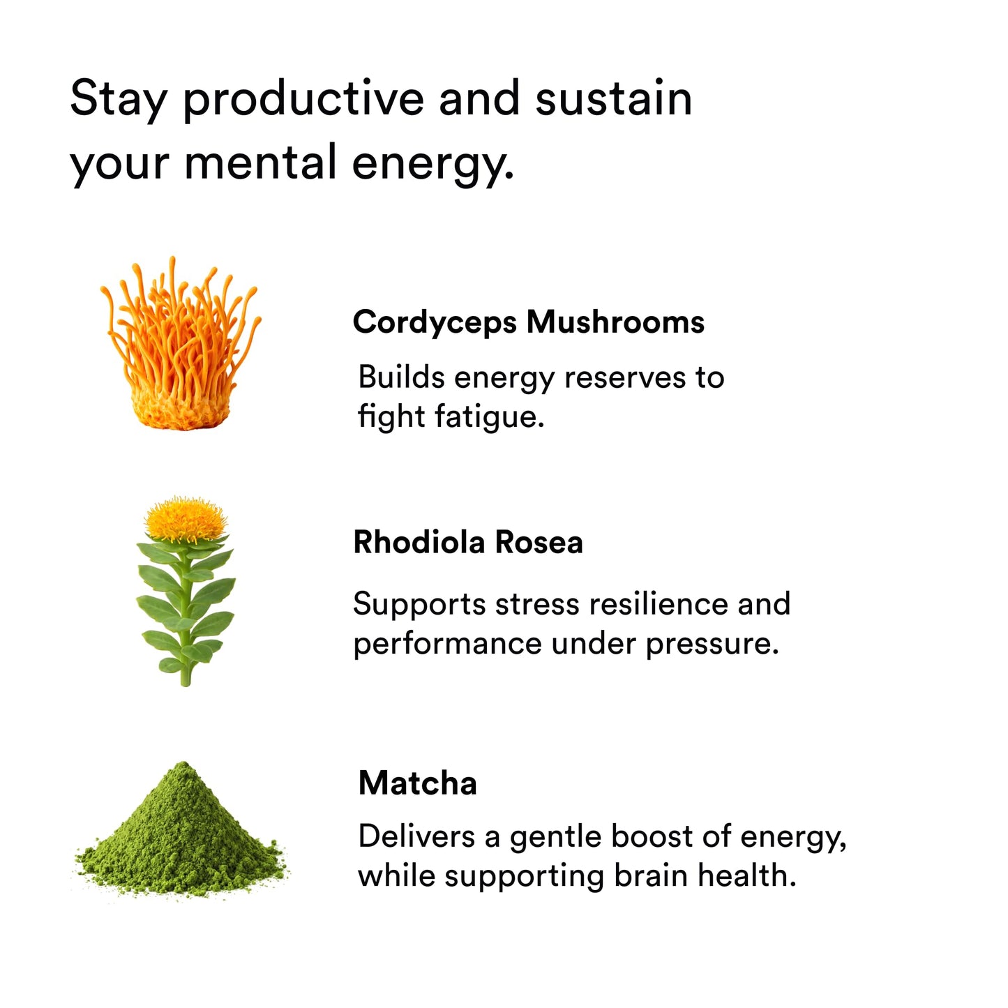 Focus Energy Drink Shots with Matcha, Adaptogens & Functional Mushrooms