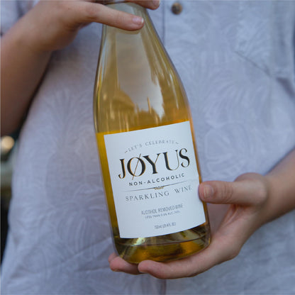 JØYUS Non-Alcoholic Sparkling White Wine, Dealcoholized Wine, 750ml Bottle