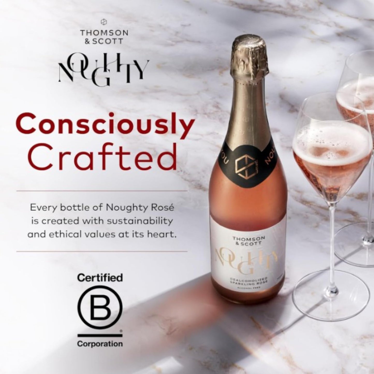Thomson & Scott Noughty Sparkling Wine Bundle, Rosé and Chardonnay
