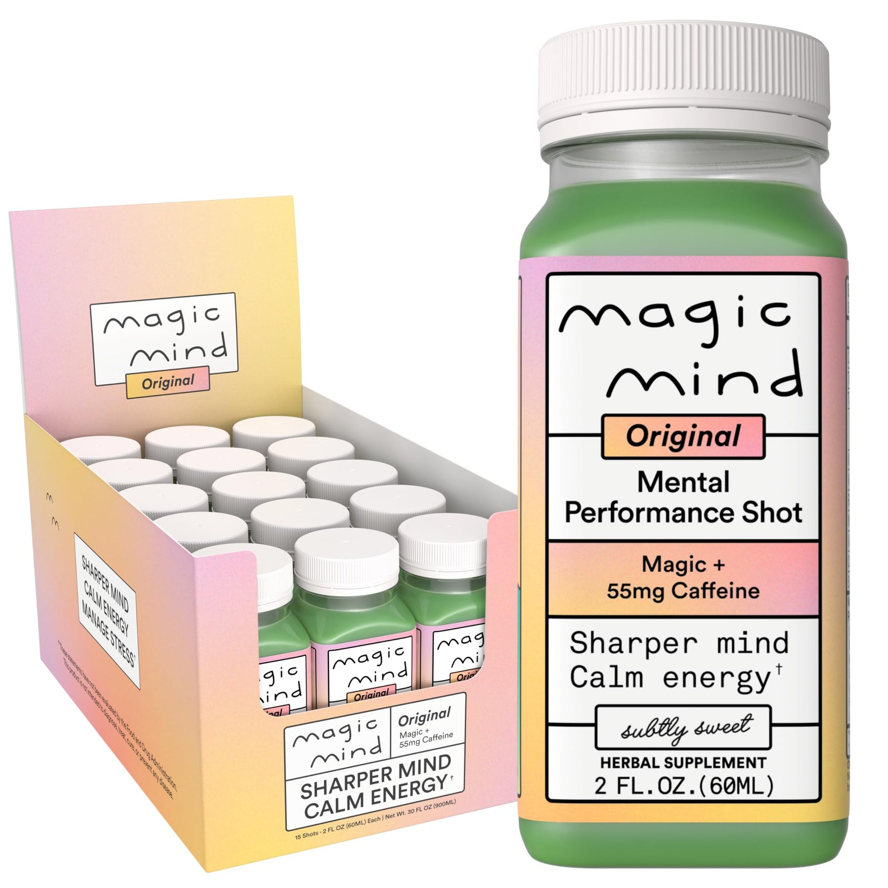 Focus Energy Drink Shots with Matcha, Adaptogens & Functional Mushrooms