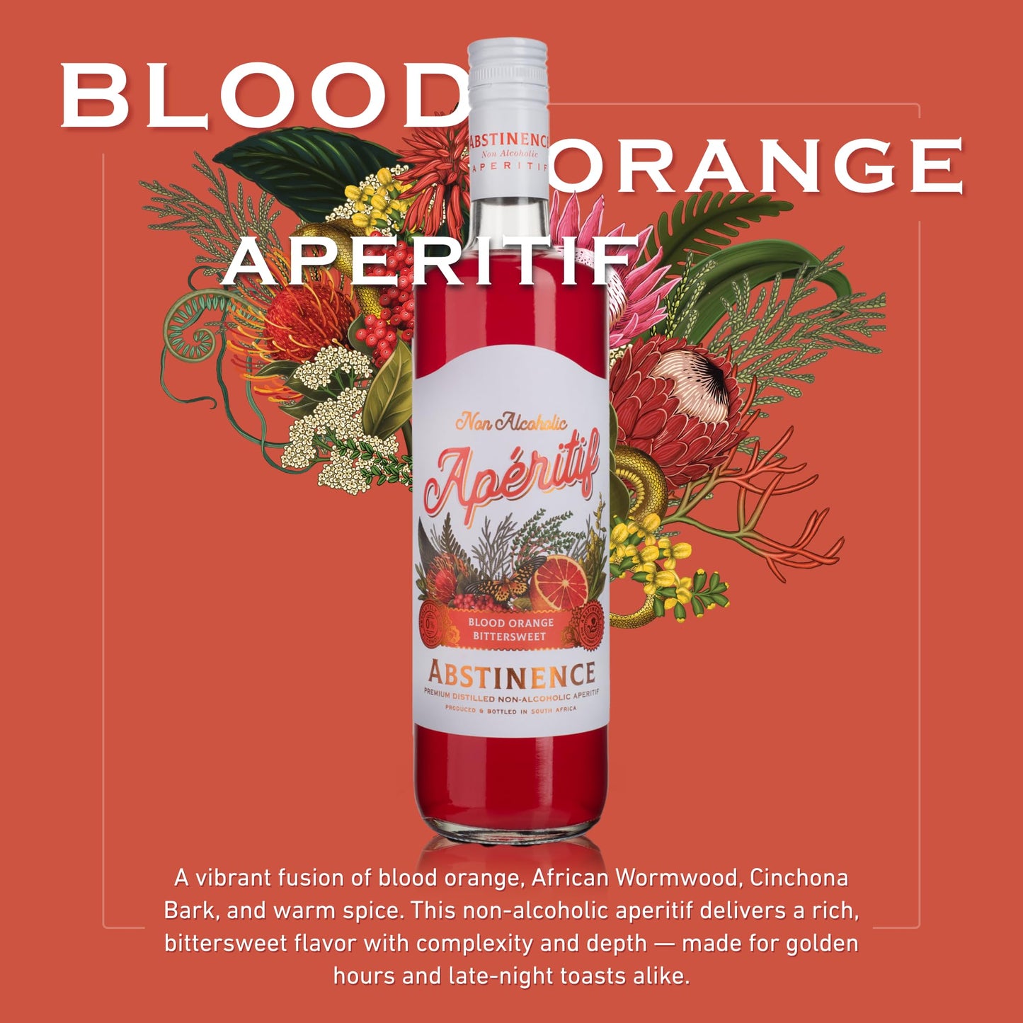 Non Alcoholic Blood Orange Aperitif with Botanical Citrus Blend 750ml