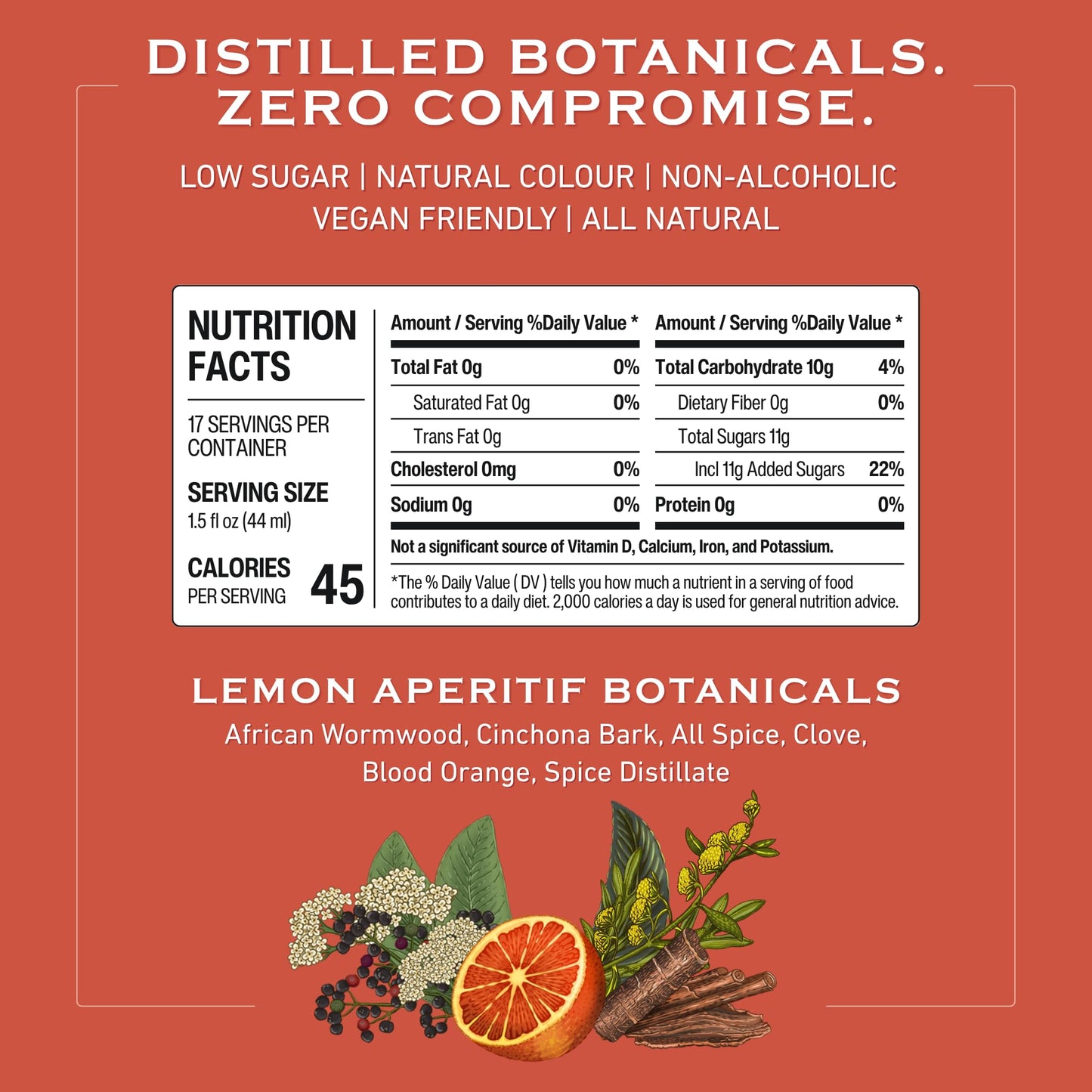 Non Alcoholic Blood Orange Aperitif with Botanical Citrus Blend 750ml