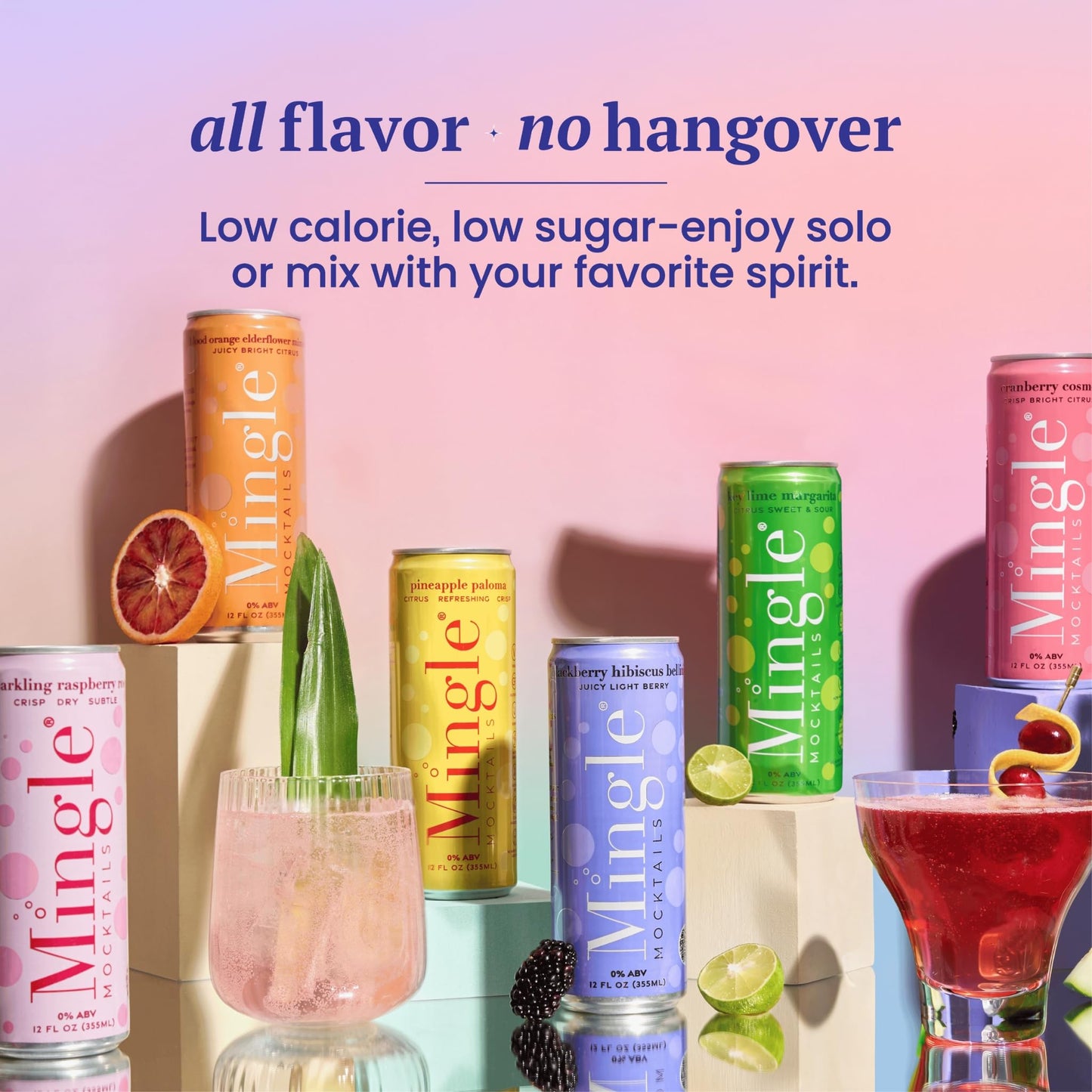 Non Alcoholic Mocktail Drinks with Real Juice Flavor Blend 12 Pack