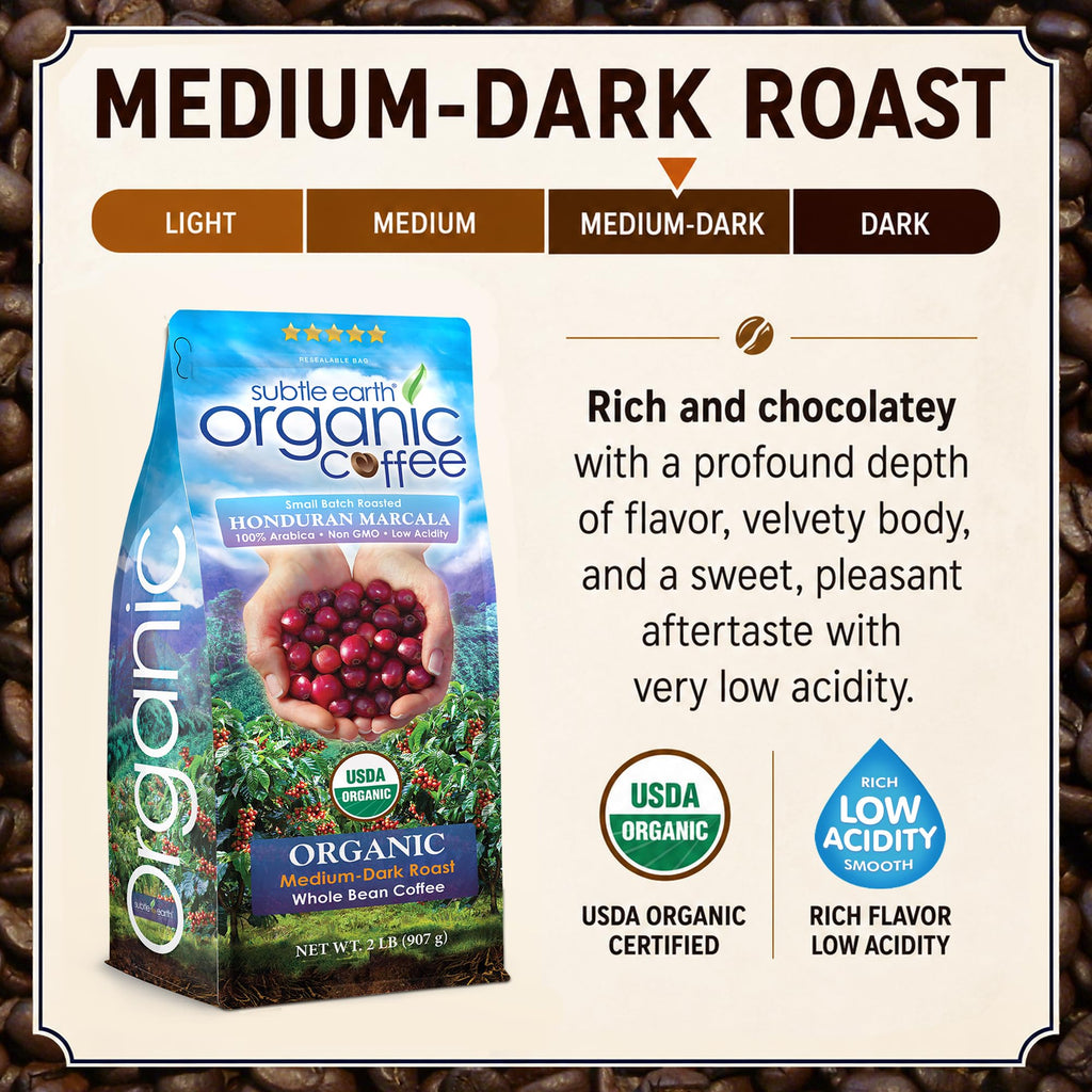 Organic 100% Arabica Whole Bean Coffee with Low Acidity