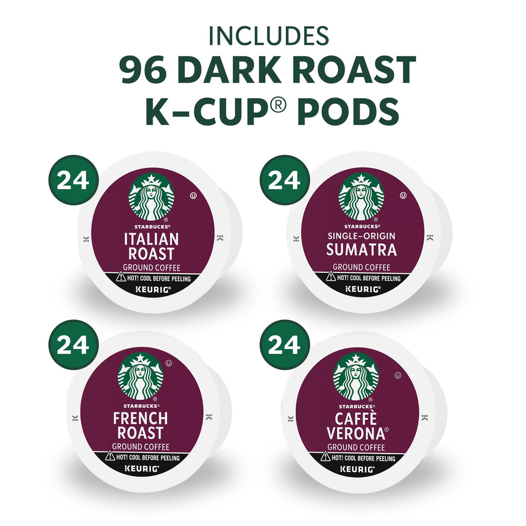 Dark Roast Coffee Pods Variety Pack for Keurig Brewers 96 Count