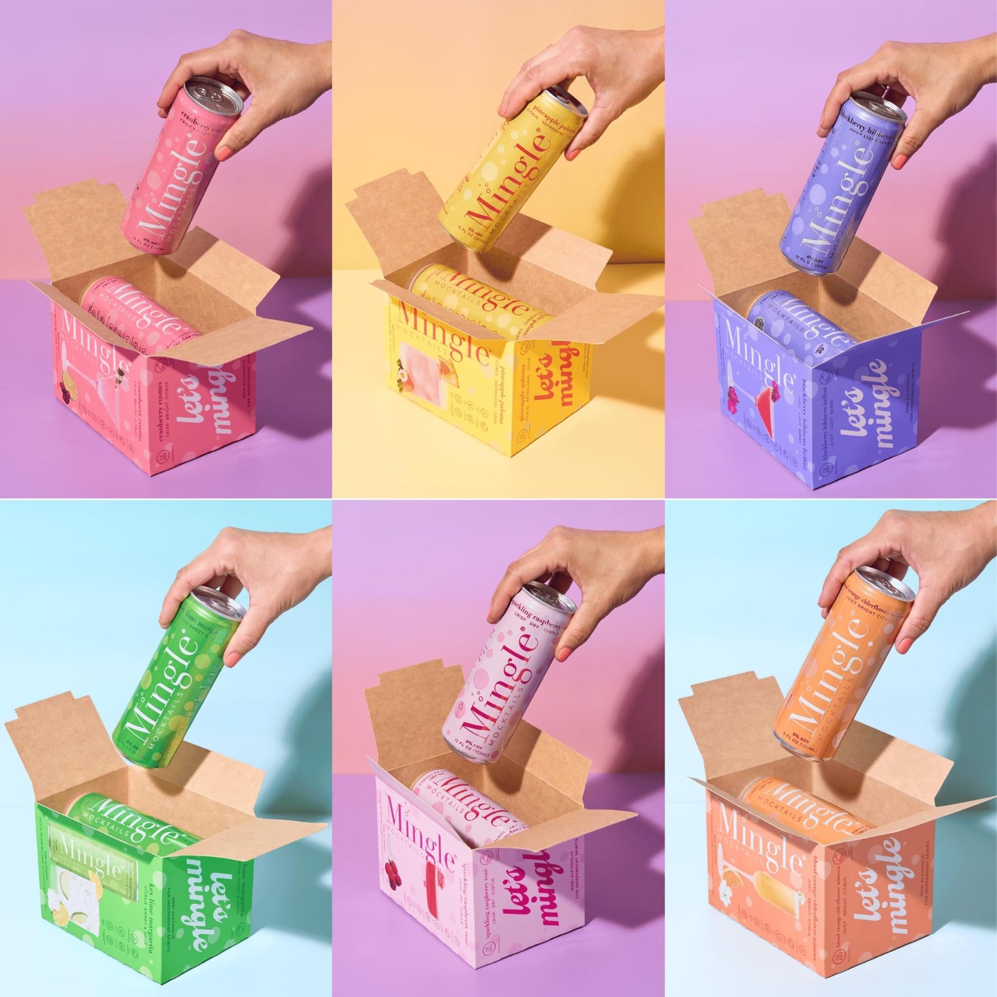 Non Alcoholic Mocktail Drinks with Real Juice Flavor Blend 12 Pack