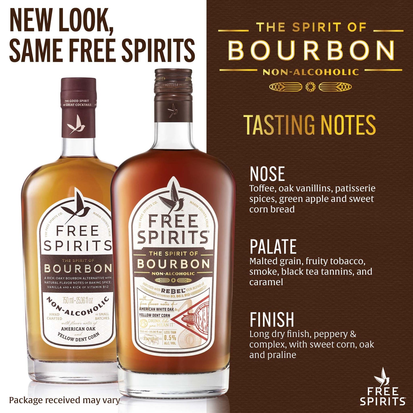 Zero Proof Bourbon Alternative Whiskey Style Spirit 750ml