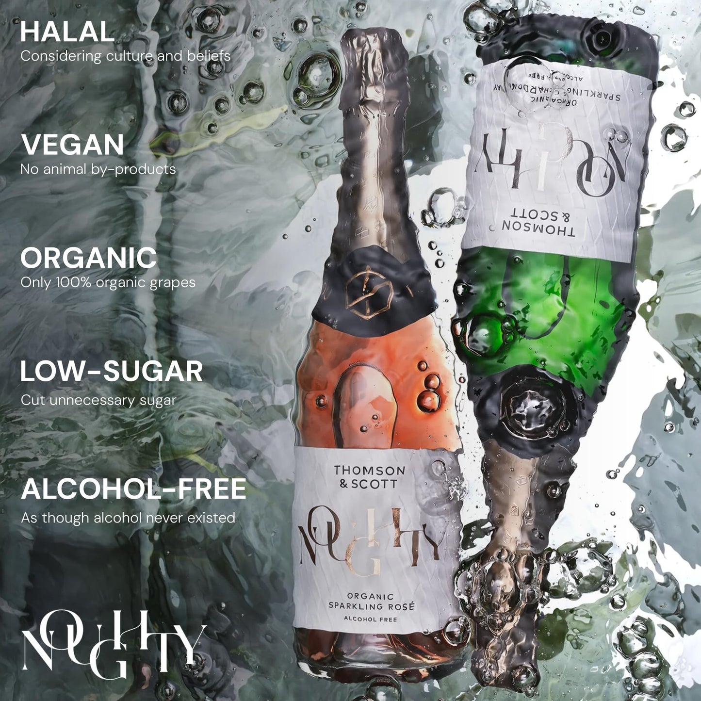 Thomson & Scott Noughty Sparkling Wine Bundle, Rosé and Chardonnay