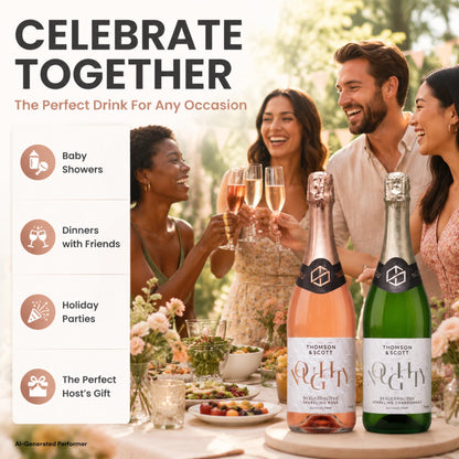 Thomson & Scott Noughty Sparkling Wine Bundle, Rosé and Chardonnay