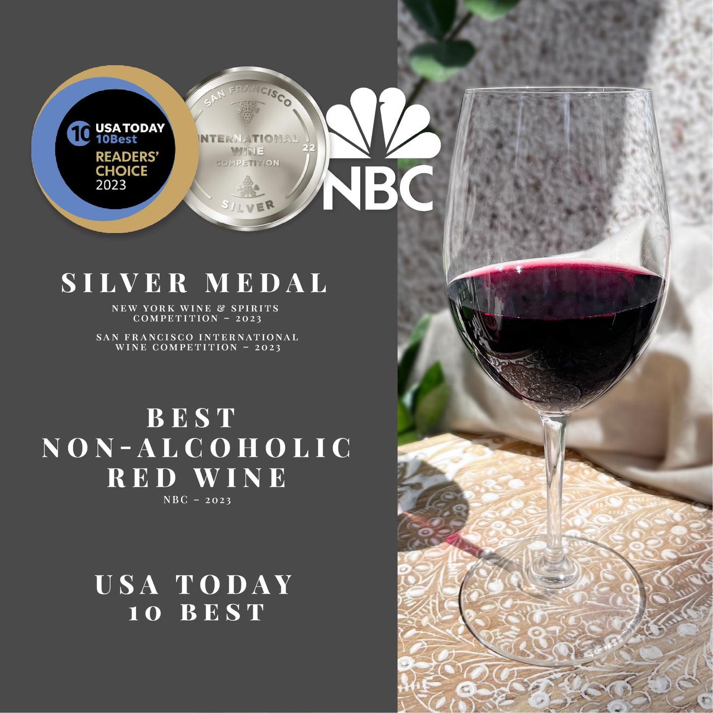 JØYUS Non-Alcoholic Red Wine, Dealcoholized Cabernet Wine, 750ml Bottle