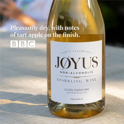 JØYUS Non-Alcoholic Sparkling White Wine, Dealcoholized Wine, 750ml Bottle