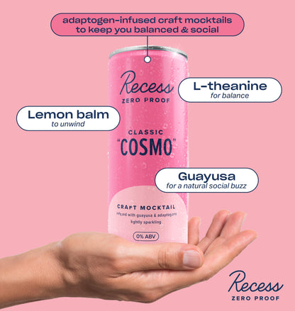 Recess Zero Proof Non-Alcoholic Mocktail, 12 Pack