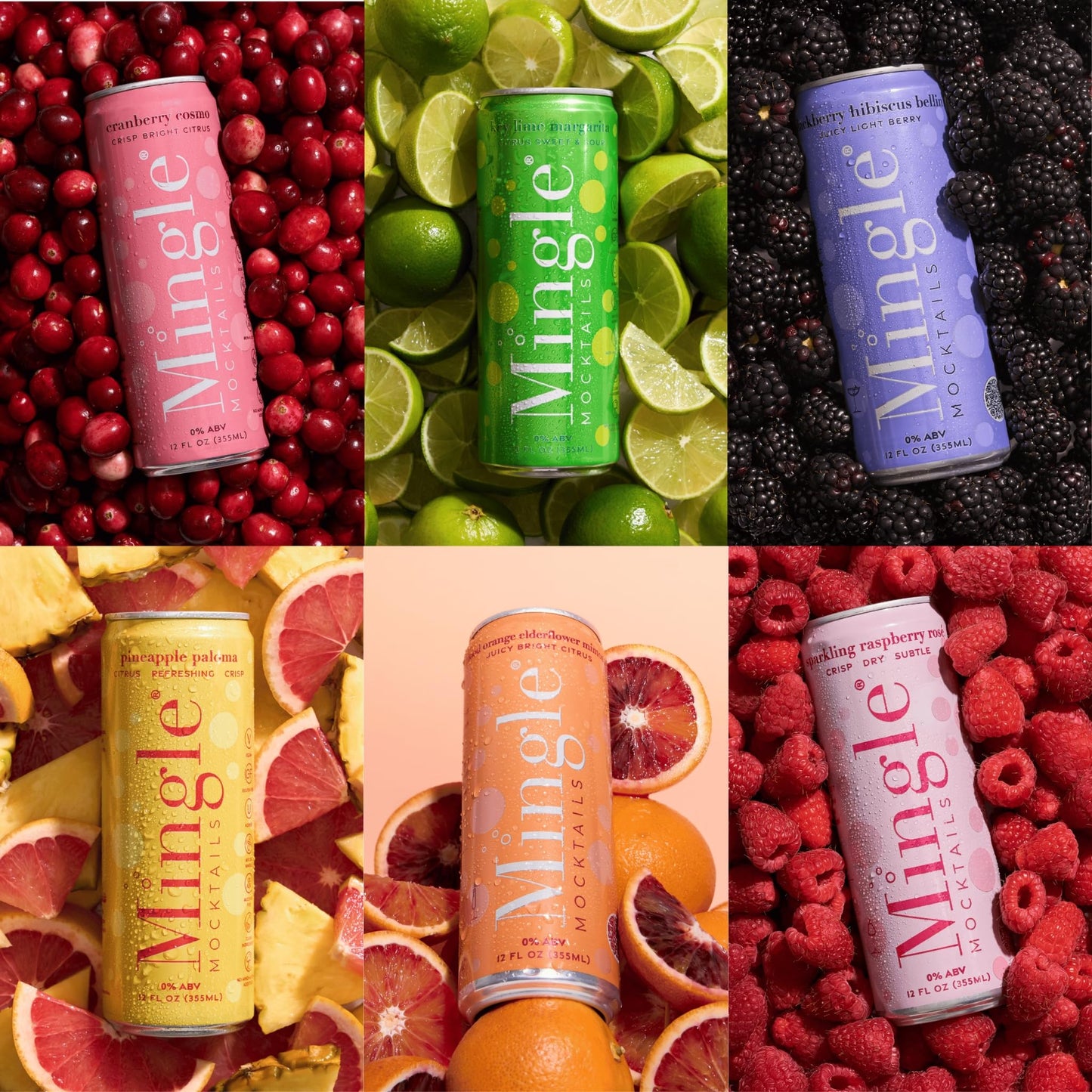 Non Alcoholic Mocktail Drinks with Real Juice Flavor Blend 12 Pack